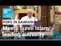 Catholic pope in bahrain francis meets sunnis islam leading authority  france 24 english