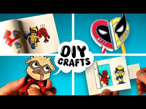 4 Best Easy Crafts Ideas Deadpool & Wolverine Movie DIY | Stationery, Arts and Paper Crafts Tutorial