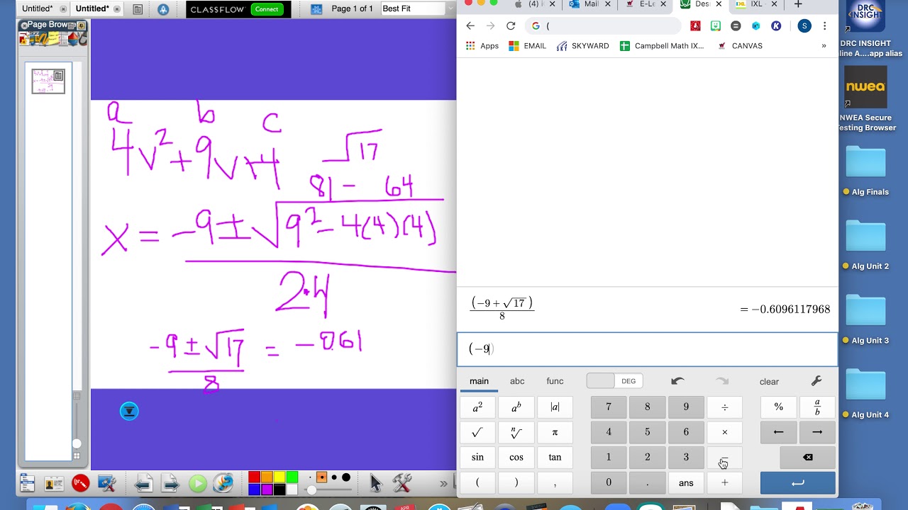 Quad Formula using Desmos - YouTube