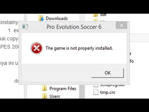 شرح حل مشكلة The Game Is Not Properly Installed في لعبة Pes 6