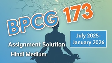 BPCG 173 Assignment Solution in Hindi | IGNOU 2025–26 | Complete Answers