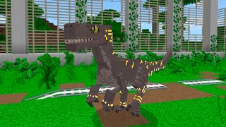 NOVO VELOCIRAPTOR BIOLUMINESCENTE *Hibrido* NO MINECRAFT !!  JURASSIC WORLD