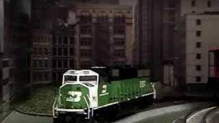 ho scale athearn sd60m bn sound demo no music