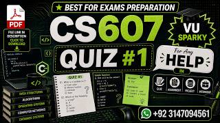 CS607 Quiz 1 Solved | CS607 Quiz No 1 | Best For Exams Preparation| CS607 Quiz#1 | Quiz Preparation