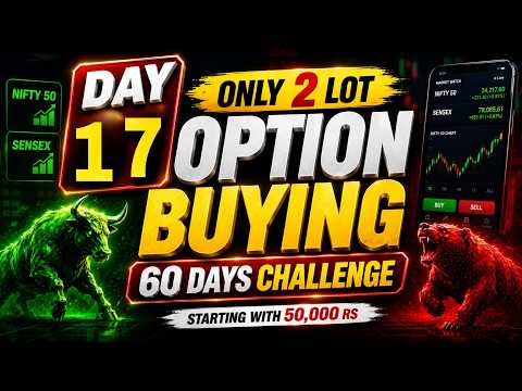DAY 17 | ₹50,000 से Nifty Option Buying | 60 Day's Challenge | सिर्फ 2 LOT | 60 Days Live Trading