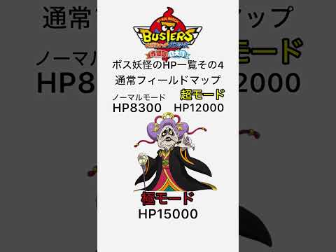 妖怪ウォッチバスターズボス達のHP一覧その4 #shorts #妖怪ウォッチ #妖怪ウォッチバスターズ