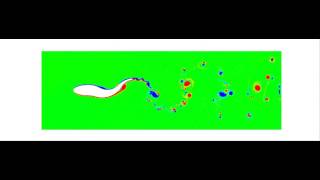 Fish-shape structure flapping in flow