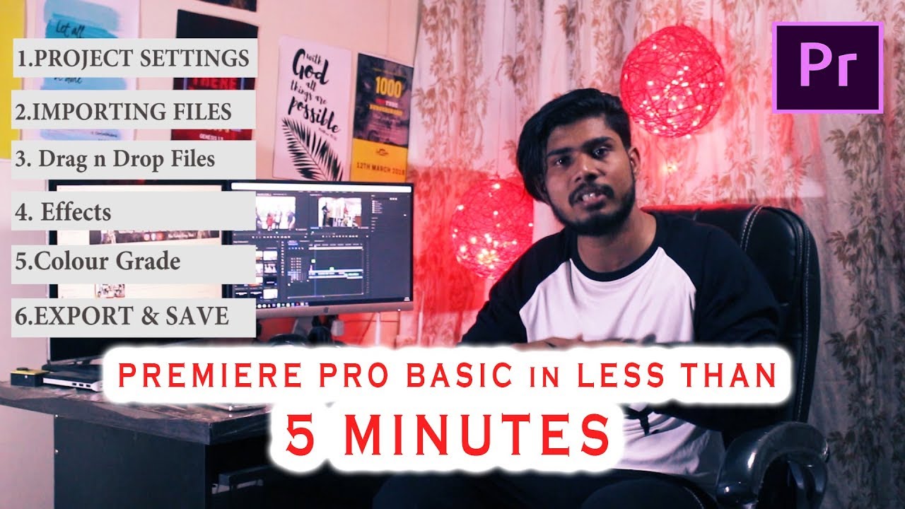 Learn Adobe Premiere Pro CC BASICS in Less than 5 Minutes ! - YouTube