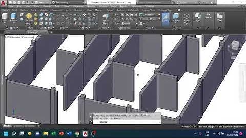 Muros y columnas en 3D con Autocad.