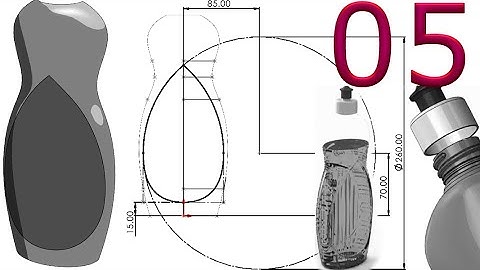 5-Project 55| Detergent Bottle 1|SolidWorks Tutorial: split front surface (style spline, fit spline)