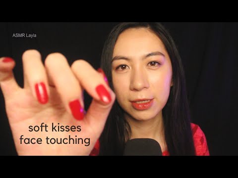 ASMR Soft kisses +  Positive Affirmation in Rainy Night (Hand movements, Personal attention)