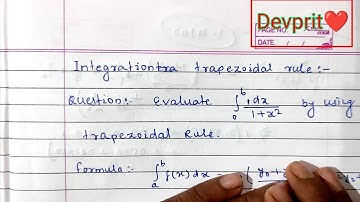 Trapezoidal rule || Integral trapezoidal rule in hindi || How to find the  trapezoidal rule||Devprit