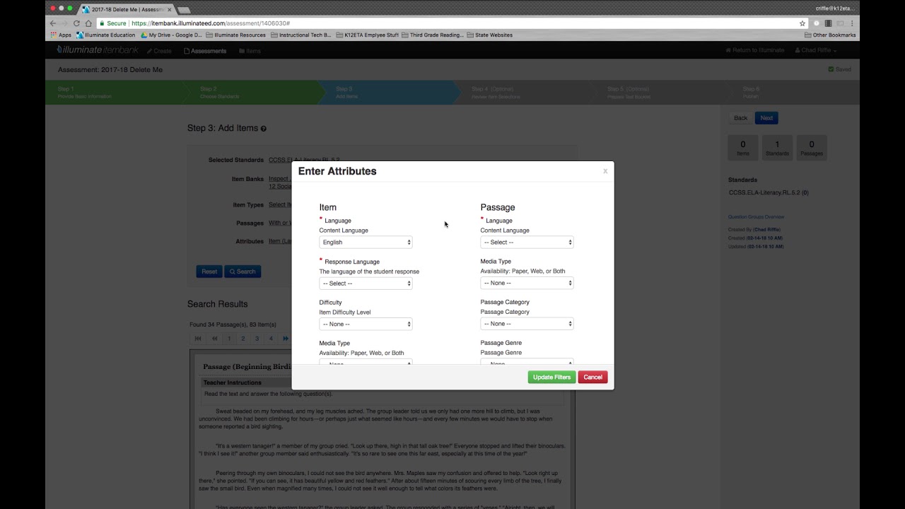 Creating an Item Bank Assessment in Illuminate DnA - YouTube