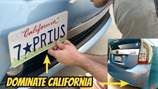 Mount Front License Plate &amp; Apply California HOV Stickers WITHOUT Drilling or Damaging Paint!