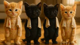 Papa Cat’s Clean - Up Mission 🧽 The Cutest Cat Cleanup Crew You’ve Ever Seen