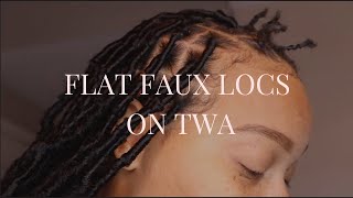 How To Do Flat Faux Locs on TWA |Rubber Band Method | Beginner Friendly Faux Locs