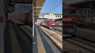 貨物列車「金太郎」が一ノ関駅を通過します！ #JR東日本 #鉄道 #一ノ関駅 #通過#貨物列車 #金太郎 #東北本線