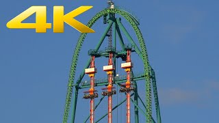 4K | Zumanjaro (world&#39;s tallest freefall tower) off ride at Six Flags Great Adventure