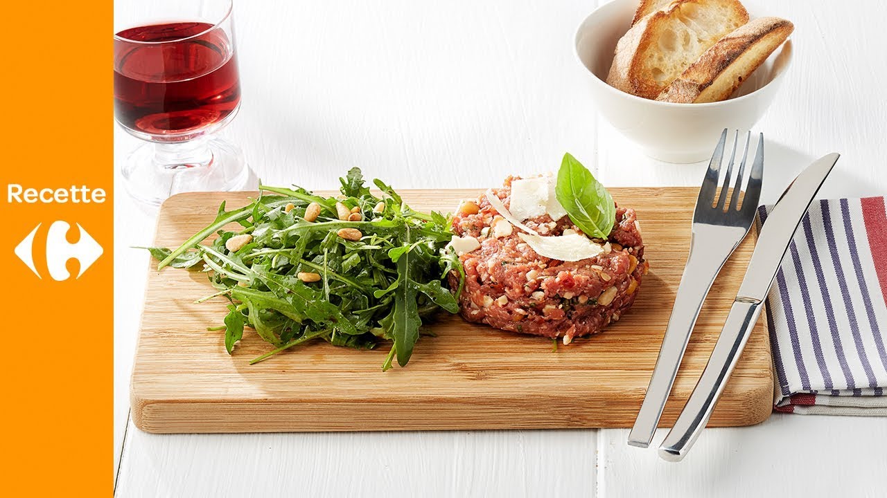 Tartare A L Italienne Servi Avec Des Frites Au Four Youtube