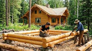 Couple Builds Incredible DIY Wood Cabin in the Woods Start to Finish @NickandMaëla