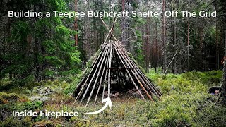 Building a Tipi / Wickiup Bushcraft Shelter - Full Build