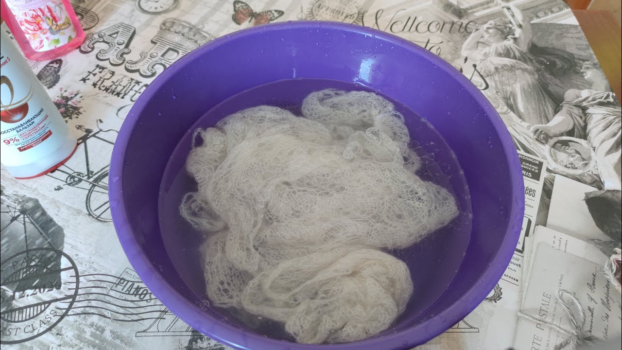 Стирка и блокировка платков и шалей из пуха и шерсти. Ч. 2 Блокировка (сушка)