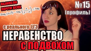 Неравенство №15 с подвохом, почти никто не решил на реальном ЕГЭ | Математика | Профиль