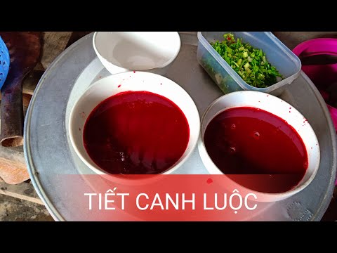 Tiết Canh Lợn (Luộc).Ngon,Vệ Sinh (cuộc sống người miền bắc)