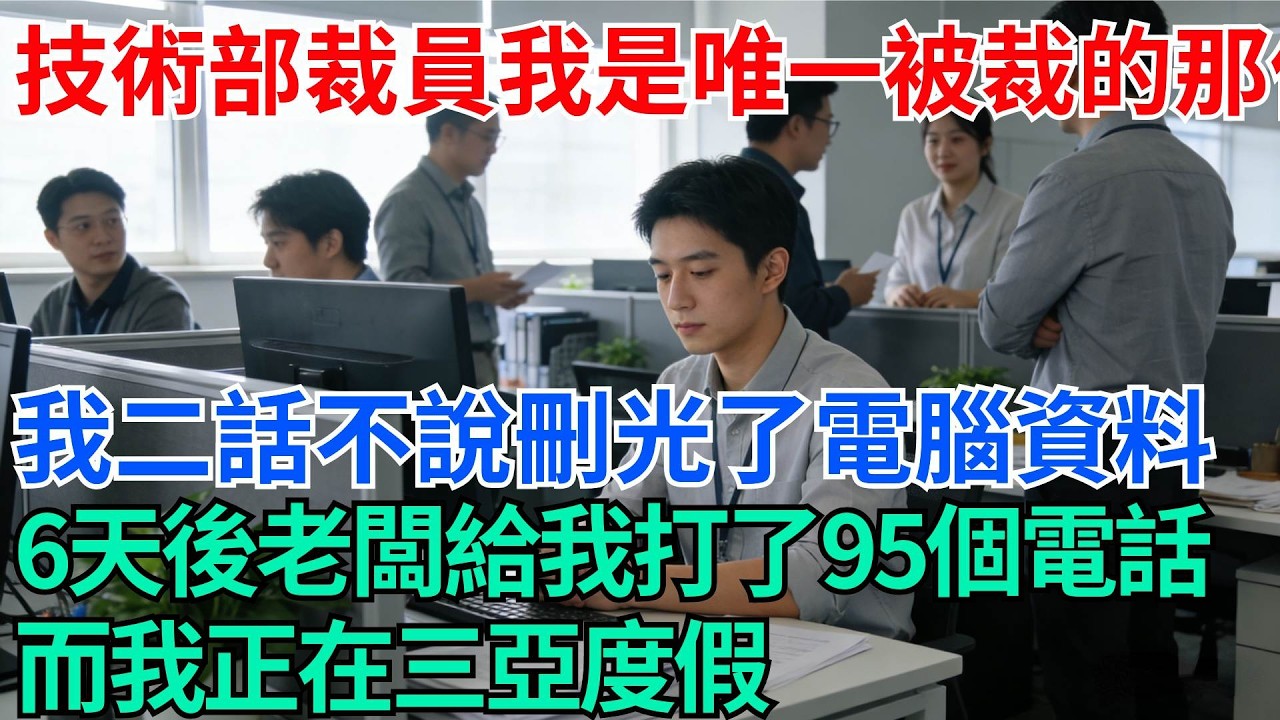 技術部裁員我是唯一被裁的那個，我二話不說刪光了電腦資料，6天後老闆給我打了95個電話，而我正在三亞度假【奇趣天下】#職場逆襲#職場智慧#爽文職場#工作日常#完結爽文