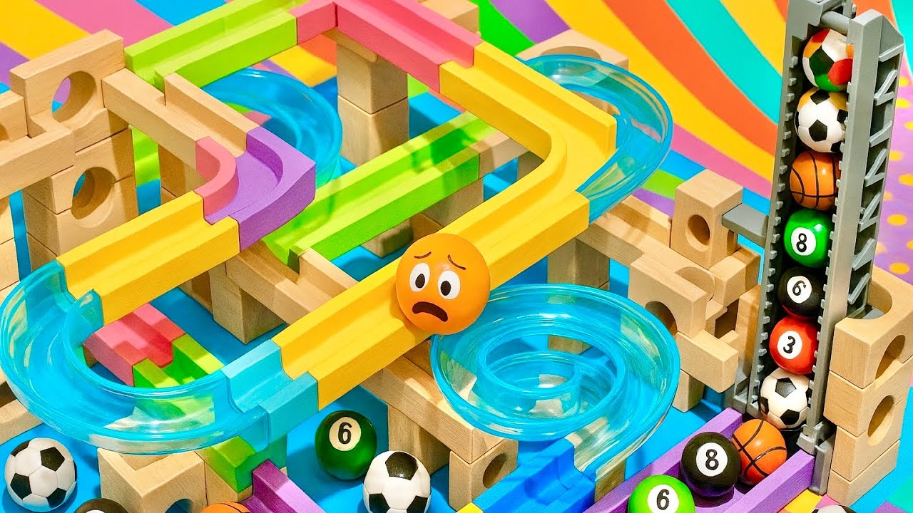 मार्बल रन रेस ASMR रोलरकोस्टर