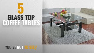Top 10 Coffee Tables Glass Top [2018]: Merax Black Highlight Glass Top Cocktail Coffee Tble with https://clipadvise.com/deal/view?