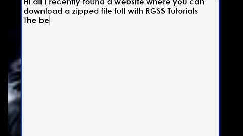 Where to get RGSS Tutorials