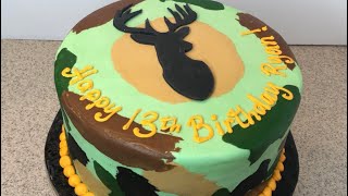 Buttercream camouflage cake 🦌 simple cake for a hunter