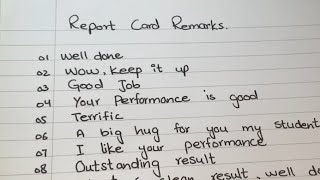 Report cards remarks (Comments) for Students. // For Class (1 to 8). 👍🏻 Best remarks 2023