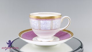 【アンティークエンジェル】ウェッジウッド(Wedgwood) アメジスト ティーカップ&ソーサー(リー)