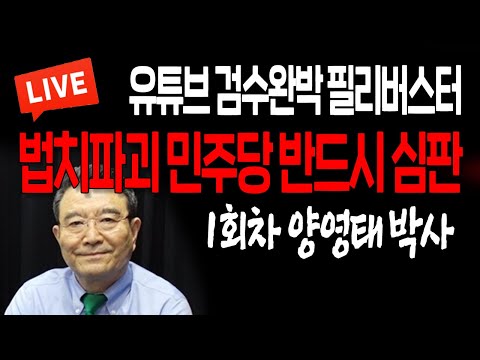 (유튜브 필리버스터) 법치파괴 민주당 반드시 심판! (1회차 양영태 박사) / 2022.05.02