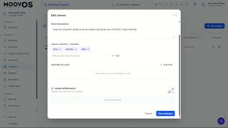 Academic 05 - Lesson Content Creation & Material Attachments | MoovPark Academy