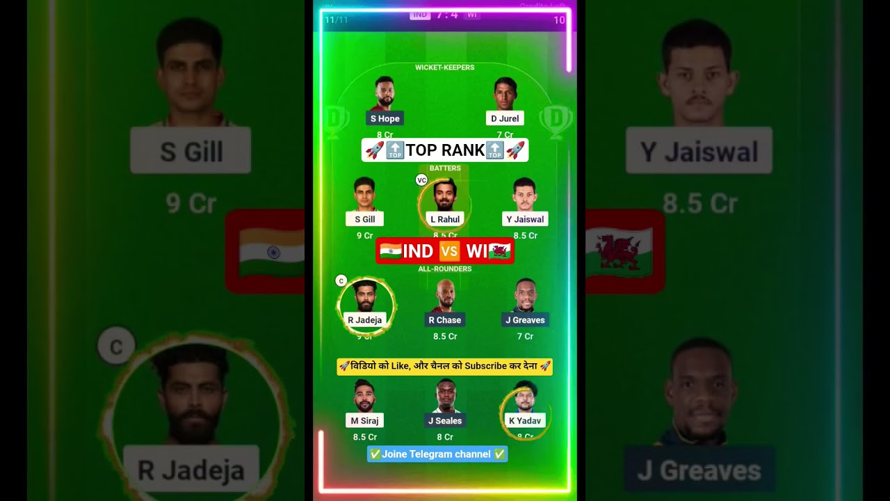 IND VS WI 2nd Test match prediction | IND VS WI dream11 prediction | IND vs wi dream11 prediction