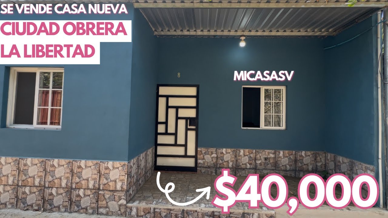 🔥Se Vende Casa 🔥Nueva 🤩 en Ciudad Obrera/ La Libertad $40,000