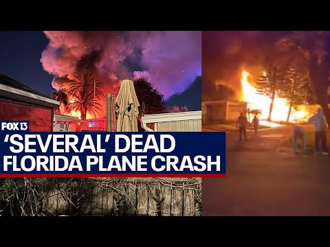 Several fatalities reported after small plane crashes into mobile home park in Clearwater