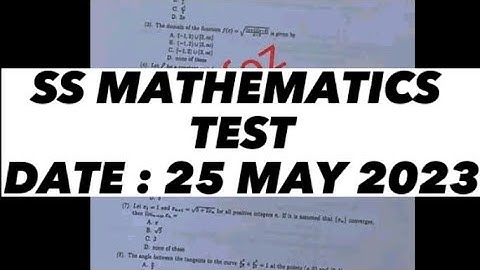 SS MATHEMATICS: TODAY KPPSC 25 MAY 2023 TEST