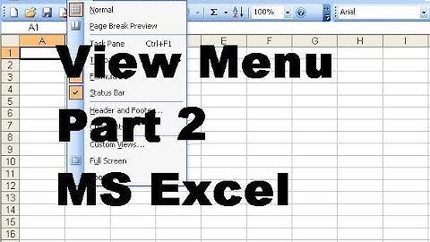 10 - How to Use The View Menu In Ms Excel 2003 - in Urdu/Hindi - Part 2- Lunar Computer College