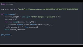 Simple Random Password Generator | Python