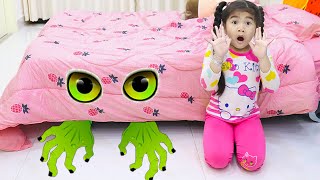 monster under the bed pretend play with suri and sammy kids bedtime story