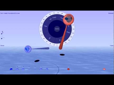Rhythm in 3/4: Eighth note, Eighth, Dotted quarter. Eighth - with Bounce Metronome Pro