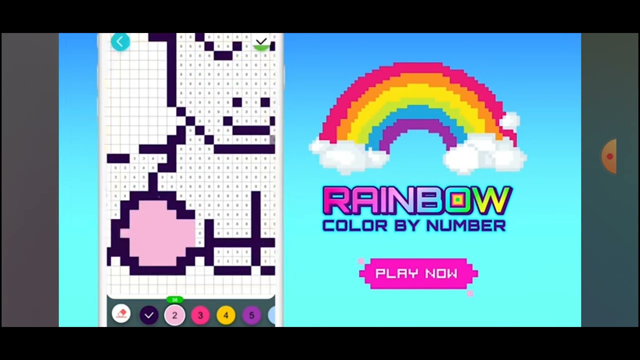 rainbow color by number ad games 2
