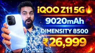 iQOO Z11 5G Price &amp; Specs: 9020mAh Battery &amp; Dimensity 8500! 🔥 | Best Under ₹27,000?