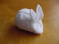 How to Make a Towel Bunny  おしぼりアート「うさぎ」Como hacer un conejito de toalla