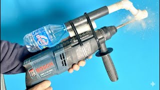 How to Drill into concrete with ZERO Mess..!!Drilling dust hack!?.