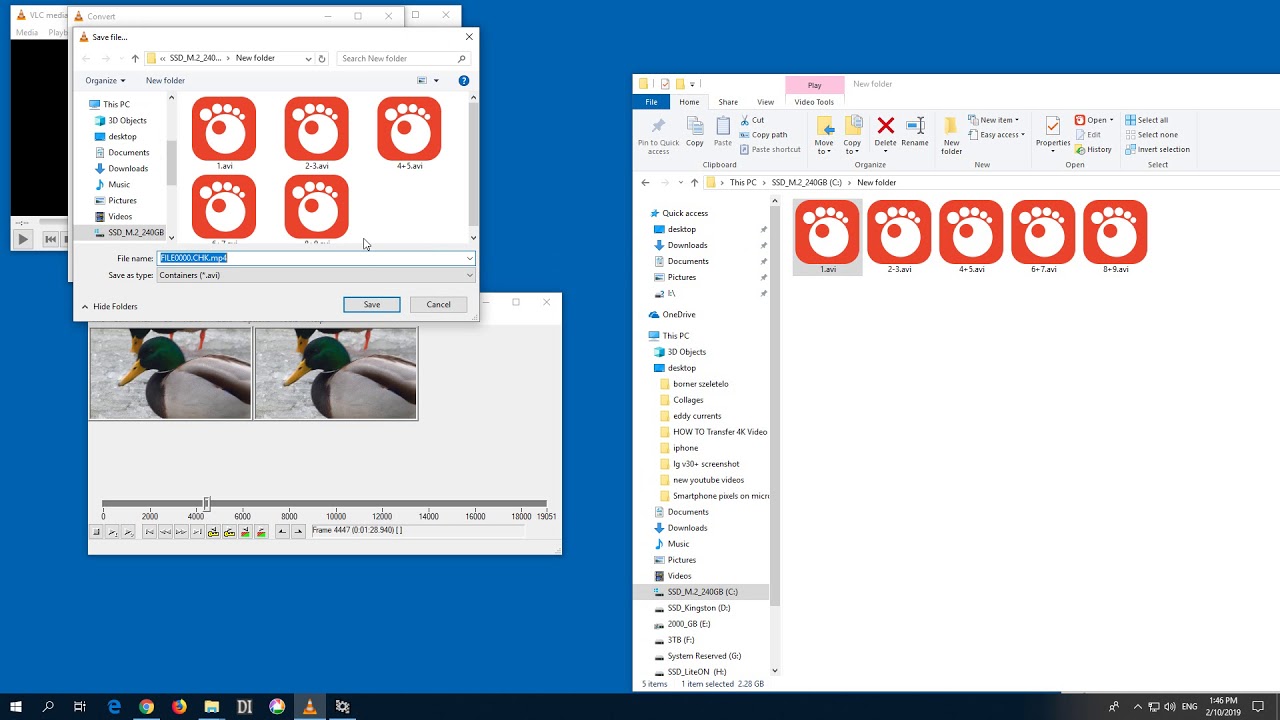 "Append AVI segment" is Grayed Out in VirtualDub (VLC, Lossless) YouTube
